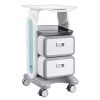 VEVOR 3 Tiers Lab Carts Mobile Medical Cart with 2 Drawers & 1 Top Tray White
