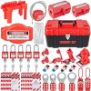 VEVOR 43 PCS Lockout Tagout Kits, Electrical Safety Loto Kit Includes Padlocks, 5 Kinds of Lockouts, Hasps, Tags & Ties, Box