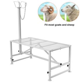 VEVOR Goat & Sheep Stand, 51x23 inch Livestock Stand, Metal Livestock Milking and Shearing Stand 21" to 33" Adjustable Height