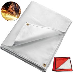 VEVOR 8 x 10 Ft Welding Blanket White Fiberglass Blanket Portable Fiberglass Fire Retardant Blanket Welding Mat Welding Fireproof Thermal Resistant In
