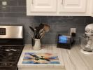 Pelican Fyling at Sunrise Glass Cutting Board Decorative Tempered Glass Kitchen Cutting and Serving Board Large Size Chopping Board
