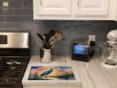 Blue Heron Setting Sun Glass Cutting Board Decorative Tempered Glass Kitchen Cutting and Serving Board Large Size Chopping Board
