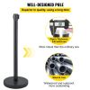 VEVOR Crowd Control Stanchion, Set of 6 Pieces Stanchion Set, Stanchion Set with 6.6 ft/2 m Black Retractable Belt