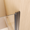 34" W x 58" H Frameless Folding Pivot Bathtub Door, 1/4" (6mm) Thick SGCC Clear Tempered Glass Door, Bathroom Pivot Bifold Shower Tub Door Panel