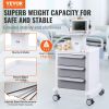 VEVOR 4 Tiers Lab Carts Mobile Medical Cart with 3 Drawers & 1 Top Tray White