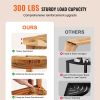 VEVOR Corner Teak Shower Bench, 17" Height 12" Radius, 100% Teak Wood Corner Shower Beach, 300 LBS with Storage Shelf