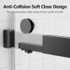 56-60 inches W *76 inches H Frameless Double Sliding Soft-Close Shower Door in Matte Black,3/8 inches (10mm) Thick SGCC Tempered Glass Door