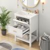 24'' Bathroom Vanity with Top Sink, Modern Bathroom Storage Cabinet with 2 Drawers, Single Sink Bathroom Vanity (NEW SKU N710P182935K)