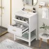 24'' Bathroom Vanity with Top Sink, Modern Bathroom Storage Cabinet with 2 Drawers, Single Sink Bathroom Vanity (NEW SKU N710P182935K)