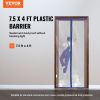 VEVOR Dust Barrier, 7.5 x 4 ft Dust Barrier Door Kit, PE Construction Door Cover for Dust Containment, with Magnetic Self-Closing Zipper