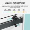 56-60 inches W *76 inches H Frameless Double Sliding Soft-Close Shower Door in Matte Black,3/8 inches (10mm) Thick SGCC Tempered Glass Door