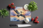 Pelican Fyling at Sunrise Glass Cutting Board Decorative Tempered Glass Kitchen Cutting and Serving Board Large Size Chopping Board