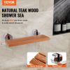 VEVOR Folding Teak Shower Seat, 20.1" x 13.2" Unfolded, Wall Mounted Fold Up Shower Bench with 440 lbs Load Capacity