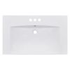 Single Bathroom Basin Sink, Vanity Top Only, 3-Faucet Holes, Resin