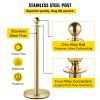 VEVOR Velvet Ropes and Posts, 5 ft/1.5 m Red Rope, Stainless Steel Gold Stanchion with Ball Top, Red Crowd Control Barrier Used for Theaters, Party