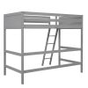 Solid Wood Twin Size Loft Bed with Ladde