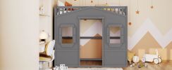Twin Size House Loft Bed With Ladder